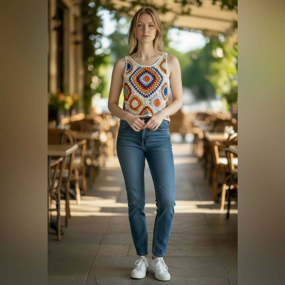 Altar'd State Multicolor Crochet Crop Top